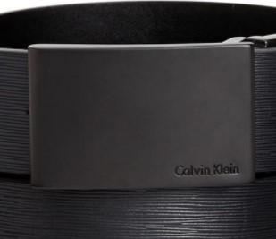 Calvin Klein 卡尔文·克莱 男士真皮双面正装皮带 Matte Black 30 32mm