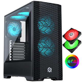 普力魔（MetallicGear）520 Air 黑色 钢化玻璃RGB电脑机箱(配2个RGB风扇/支持280水冷/长显卡）