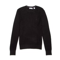 【秋冬新品】CALVIN KLEIN男式针织衫-40Q7005010 L国际版偏大一码 黑色