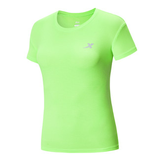 特步XTEP 运动跑步衣 女短袖运动T恤 S 鲜绿