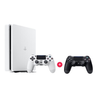 SONY 索尼 PlayStation 4 Slim+黑色手柄 游戏机套装 500GB 白色