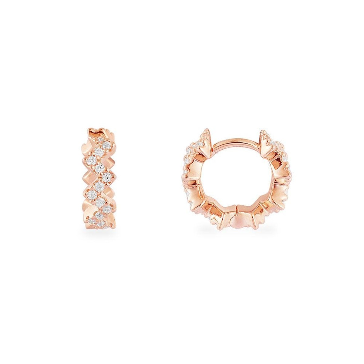 apmmonaco玫瑰金晶钻耳环re11420ox