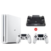 SONY 索尼 PlayStation 4 Pro+白色手柄 游戏机 1TB 白色