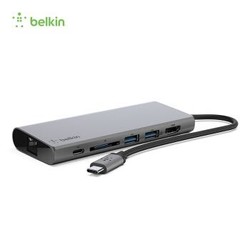 贝尔金（Belkin）iPad Pro转换器MacBook扩展坞type-c苹果笔记本USB-C/USB-A/以太网口/HDMI/投影仪/SD卡 *5件
