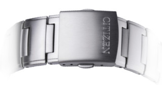 CITIZEN 西铁城 光动能腕表系列 AW1251-54A  男士光动能手表 43mm 银盘 银色钛合金表带 圆形