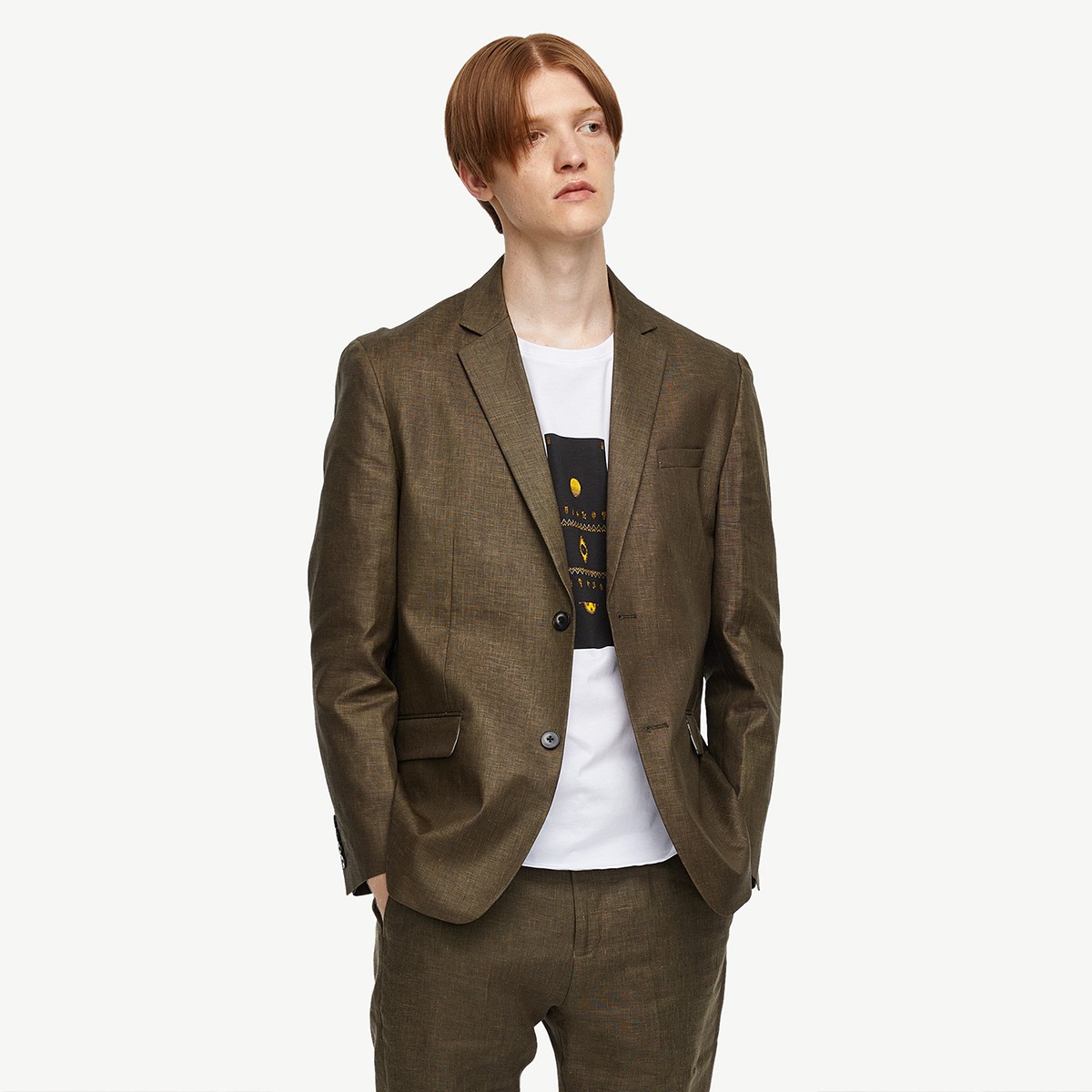 唯品尖货urbanrevivo男装纽扣翻领西装mf29s1ce2001