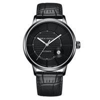 SeaGull 海鸥 国民系列 819.12.6037 40mm 男士机械手表 黑盘 黑色真皮带 圆形