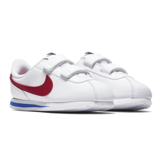 NIKE 耐克 CORTEZ BASIC SL (PSV) 儿童魔术贴休闲运动鞋 白色 28