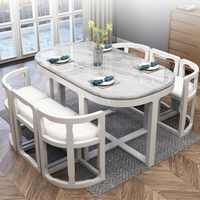 一米色彩 可伸缩餐桌椅组合（长形 一桌六椅）