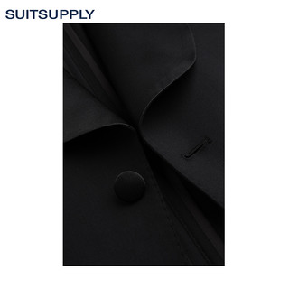 Suitsupply-Washington黑色羊毛平纹特别修身男士礼服西装套装