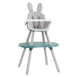 hd小龙哈彼 儿童餐椅 多功能婴儿餐椅 便携宝宝餐椅 蘑菇餐椅升级版 LY266-H-S116U 软萌兔子 墨绿色