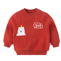 Bornbay 贝贝怡 男童加绒长袖卫衣 183S525 红色 120cm