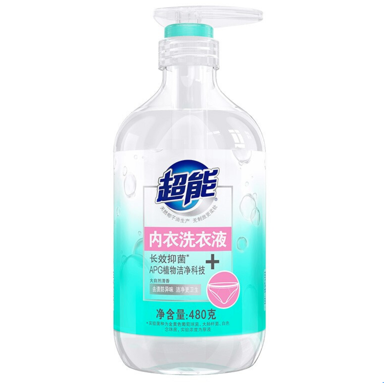 超能apg系列内衣洗衣液480g大自然清香