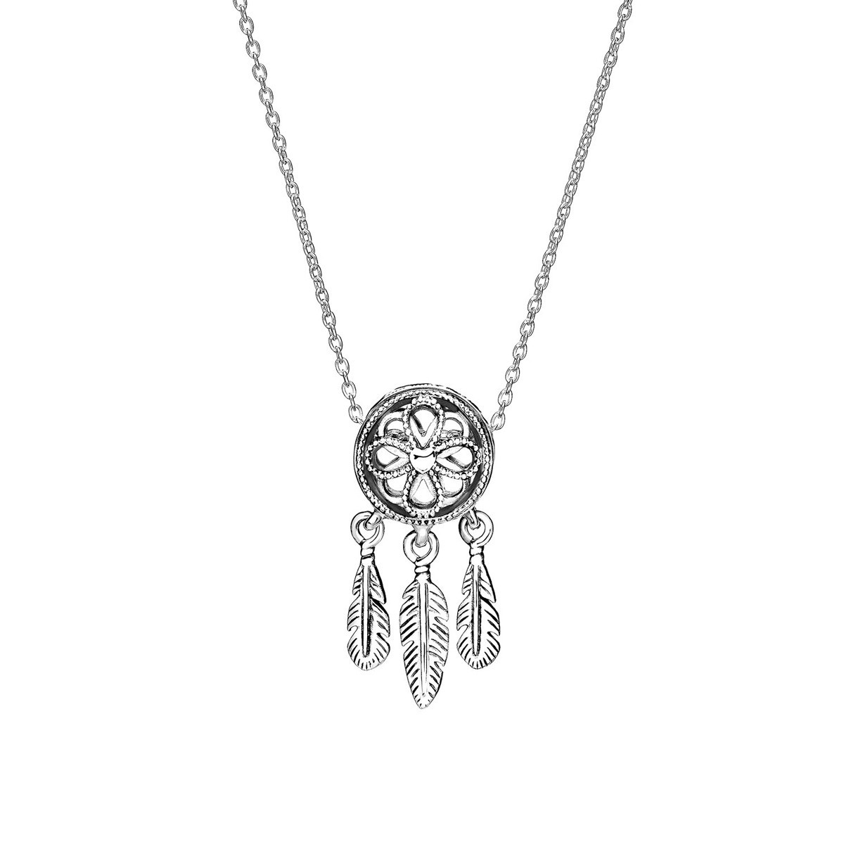 pandora 潘多拉 zt0132 女士925银斑斓之梦银色项链 45cm