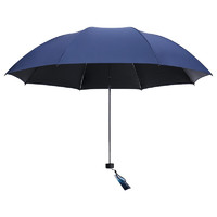 移动端：Paradise 天堂伞 三折纯色黑胶遮阳伞