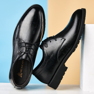 mexican稻草人d69020hs男士经典压花牛皮皮鞋正装鞋