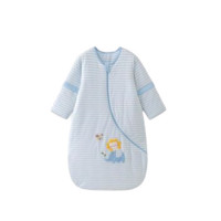Les enphants 丽婴房 儿童针织舒弹丝夹棉抱抱睡袋 蓝白条纹 90cm*42cm