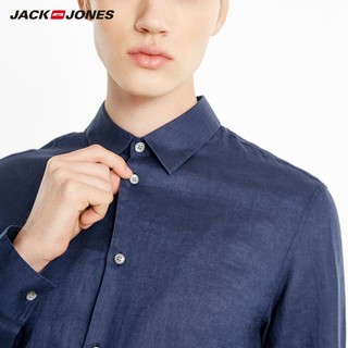 JackJones 杰克琼斯 男士亚麻衬衫 219105522 C41浅花灰 165/88A/XS
