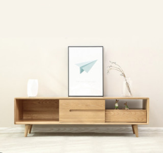 原始原素 全实木电视柜北欧现代简约小户型客厅家具橡木地柜 A1081