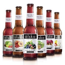 英国艾斯卡Alska水果啤酒进口啤酒330ml*6瓶口味西打酒套装（草莓+荔枝+水蜜桃+北欧莓果+苹果肉桂+百香果）