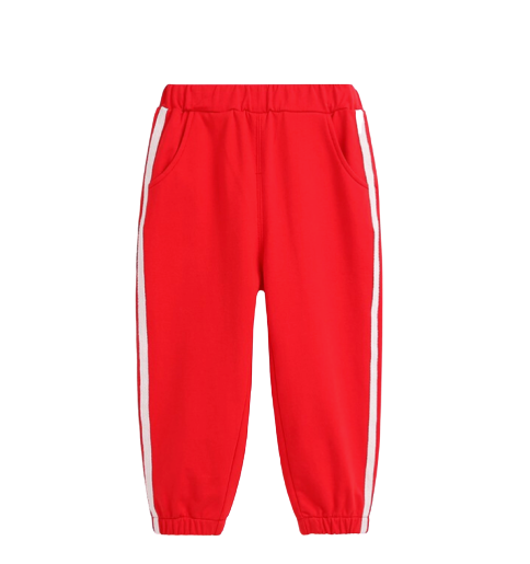 CLASSIC TEDDY 精典泰迪 儿童侧条纹休闲运动裤 红色 120
