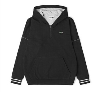 LACOSTE 拉科斯特 男士拼色长袖休闲连帽卫衣SH4889N1 黑色L