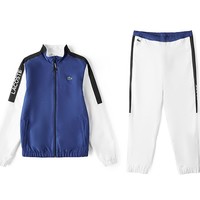 LACOSTE 拉科斯特 男士长袖拼色休闲运动套装WH4857 宝石蓝/白S