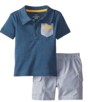 Calvin Klein 卡尔文·克莱 男童套装两件套POLO衫+短裤 蓝色 24个月