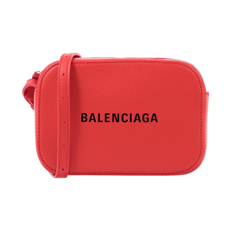 BALENCIAGA 巴黎世家 女士经典印花拉链小方单肩斜挎包552372-DLQ4N 橘红色