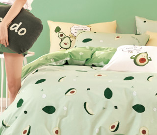 森森果绿 纯棉床上三件套 1.2m