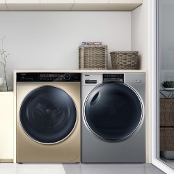 Haier 海尔 EG10014BD809LGU1+HBNS100-Q986U1 洗烘套装 10公斤滚筒洗衣机+10公斤烘干机