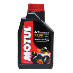 摩特（MOTUL）7100 4T 全合成4冲程摩托车机油润滑油10W-40 SN级 1L 欧盟进口 *4件