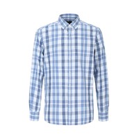 Massimo Dutti 男士纯棉双色格子翻领长袖衬衫14242400 蓝/浅蓝色XL
