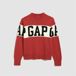 GAP 盖璞 526229 女装LOGO撞色纯棉针织衫