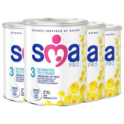 SMA Pro全新升级4倍DHA 婴幼儿配方奶粉3段1-3岁 2罐装 800g*4罐