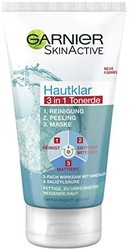 Garnier 卡尼尔 Hautklar 3合1清洁+去角质+面膜，3倍有效抵御不纯皮肤，含有水杨酸和氧化物，150毫升
