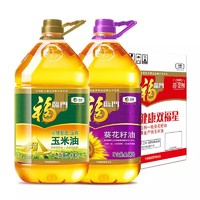 福临门 黄金产地玉米油+葵花籽油3.68L*2桶 *2件