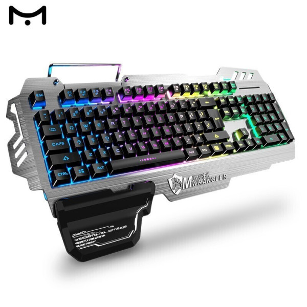 牧马人k60104键有线薄膜键盘黑色混光