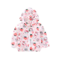 Hello Kitty 凯蒂猫 女童梭织防晒皮肤衣 橘草莓 120