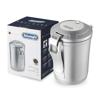 De'Longhi 德龙 Delonghi 德龙 一键式抽气真空咖啡豆密封罐 银色 0.6L