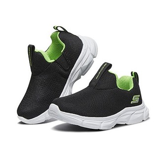 SKECHERS 斯凯奇 BOYS系列 男童一脚蹬休闲运动鞋 95023N 黑色 23