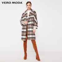 VERO MODA 318327507 女士格纹中长款大衣