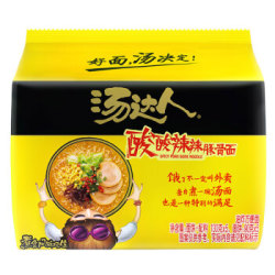 统一 汤达人 酸酸辣辣豚骨味方便面 五连包 *9件