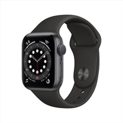 Apple Watch Series 6 40毫米 GPS版 深空灰色铝金属表壳 黑色运动表带 智能手表
