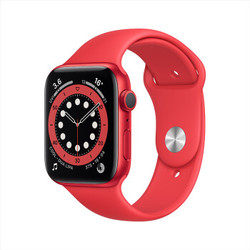 Apple 苹果  Watch Series 6 智能手表 44mm GPS款 红色铝金属表壳 红色运动型表带（血氧、GPS、扬声器）