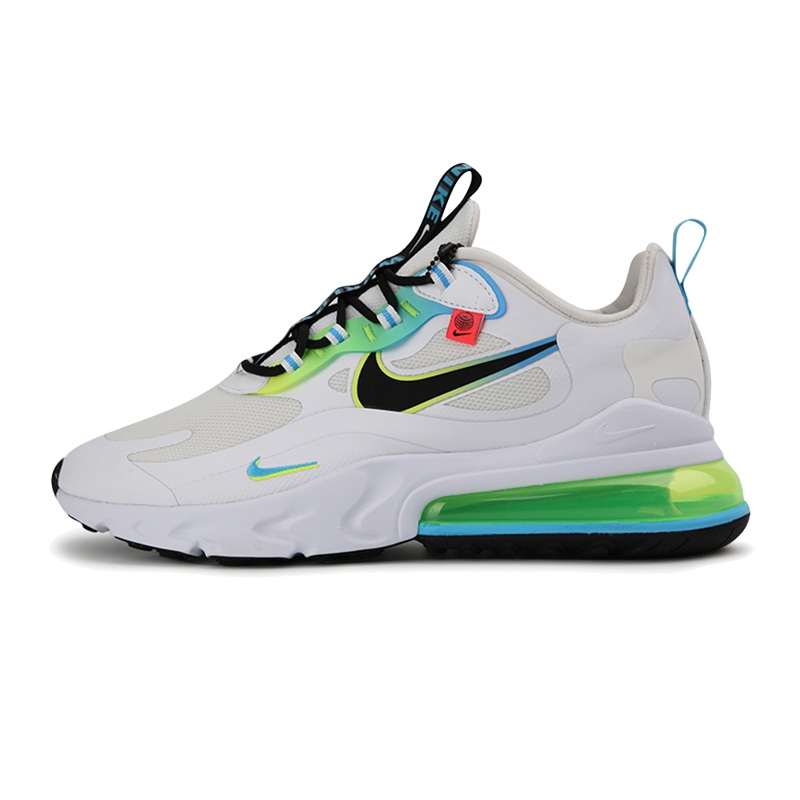 nike耐克airmax270react男士跑鞋ck6457100白黑蓝绿渐变40