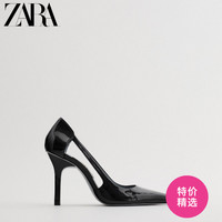 ZARA 新款 女鞋 黑色镂空尖头设计优雅仙女风高跟鞋 11207610040