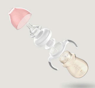 gb 好孩子 小饿魔系列 P80037 宽口径吸管婴儿奶瓶礼盒 粉红色