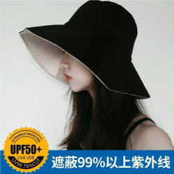 新款双面渔夫帽女大帽檐防晒紫外线遮阳帽子夏网红帽