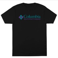 Columbia 哥伦比亚 男士T恤 黑/蓝绿色 S